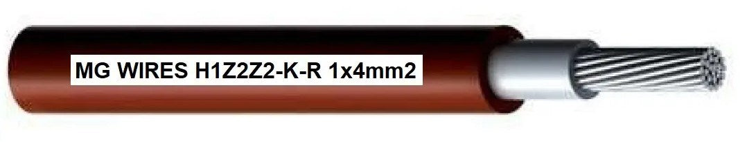 Photovoltaic cable // MG Wires // 1x4mm2  0.6/1kV red H1Z2Z2-K-R-4mm2 RD  50m package