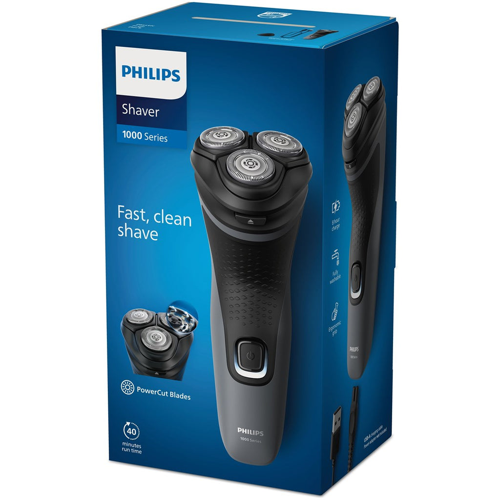 Philips Shaver 1000 Series S1142/00 Electric Shaver Black Grey Rechargeable