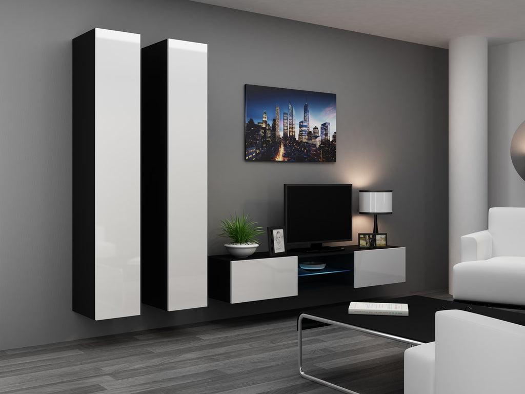 Cama Full Cabinet VIGO '180' 180/40/30 Black/Black Gloss