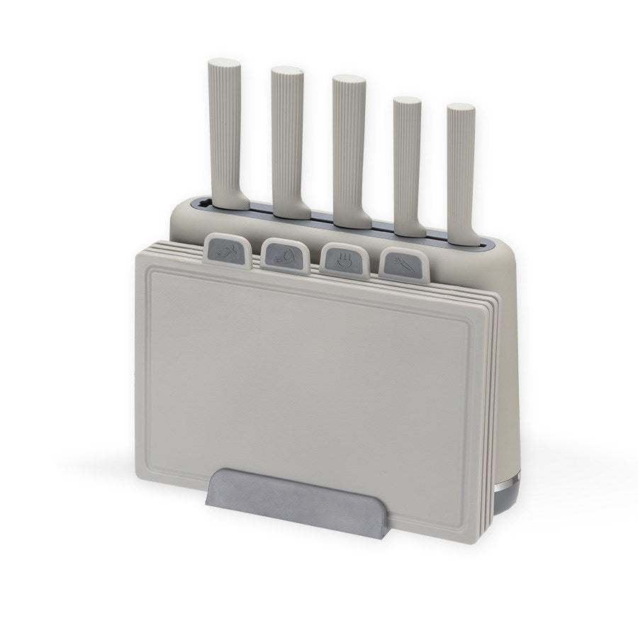 Maestro Knife Set with Block + Cutting Board Gray MR-1412-GREY