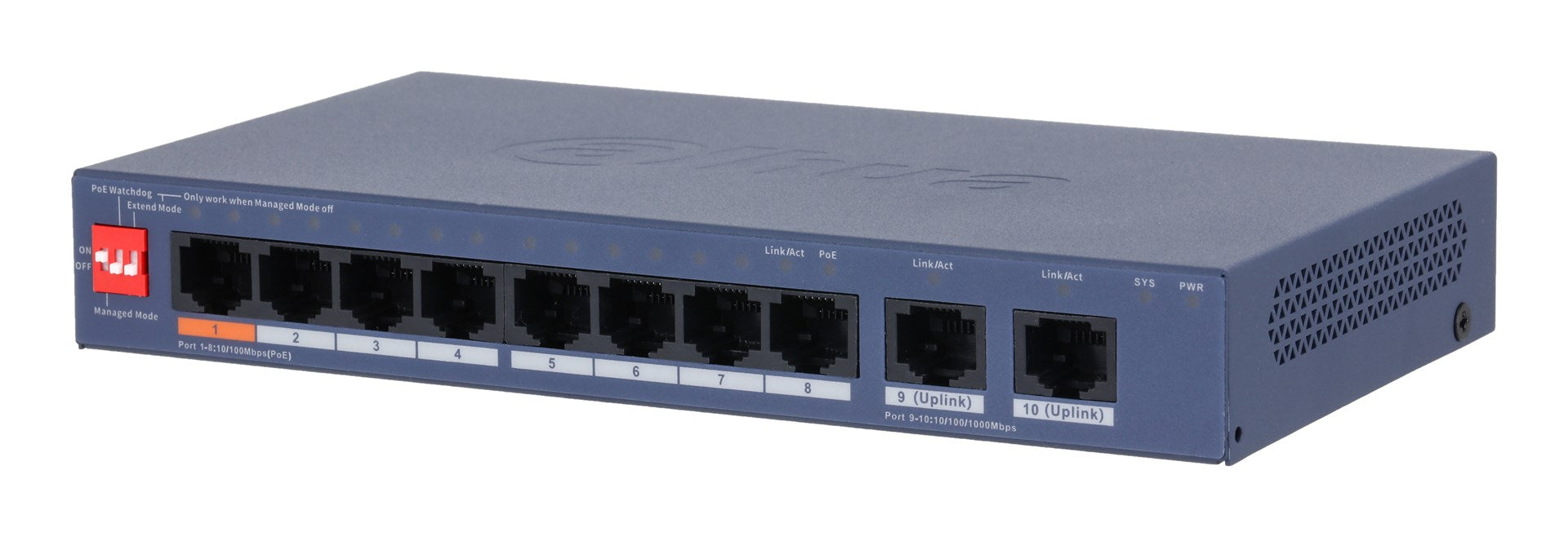DAHUA Manageable Gigabit PoE Switch CS4010-8ET2GT-60 8-Port-PoE-Switch