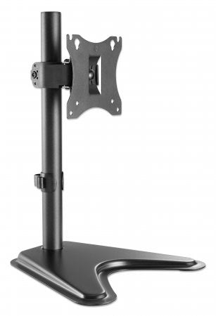 MANHATTAN Standfuß mit Monitorhalterung für ein Display Für einen LED/LCD-Monitor von 43,20cm (17") bis 68,60cm (27") und bis zu 7 kg, +/-10° neigbar, +/-45° schwenkbar, +/-90° redierbar, höhenverstellbar, black (462037)