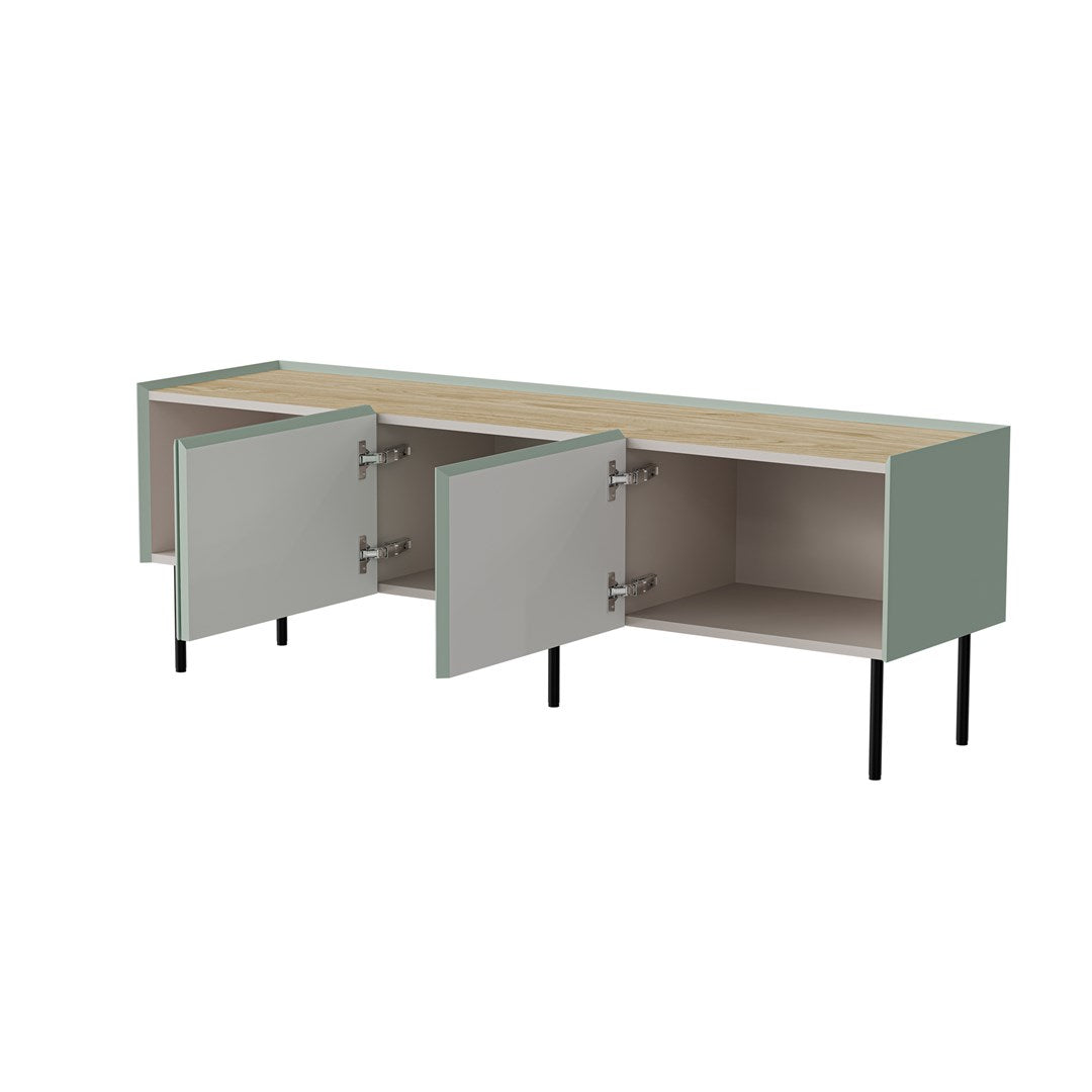 Cama FELLINI TV Cabinet 150x40x52 Olive + Oiled Oak Top