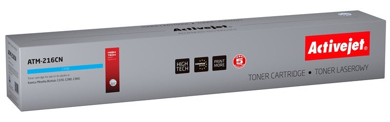 Activejet Toner ATM-216CN Cyan 26000 Pages for Konica Minolta TN216C, Bizhub C220, C280, C360