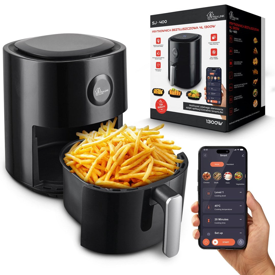 Extralink Smart Life Air Fryer SJ-400 4L Single 1300 W Hot air fryer Black