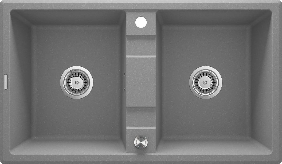Deante Granite Sink 2-Bowl 86x50 cm Gray