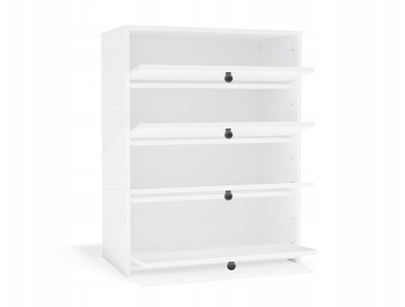 LOKA Shoe Cabinet White 4 Hinged Doors Model LOKA