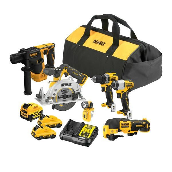 DEWALT 12V Combo Kit DCK611P1D2 (DCH072+DCS512+DCD701+DCF801+DCS353+DCL510) 1x5.0Ah 2x2.0Ah BAG