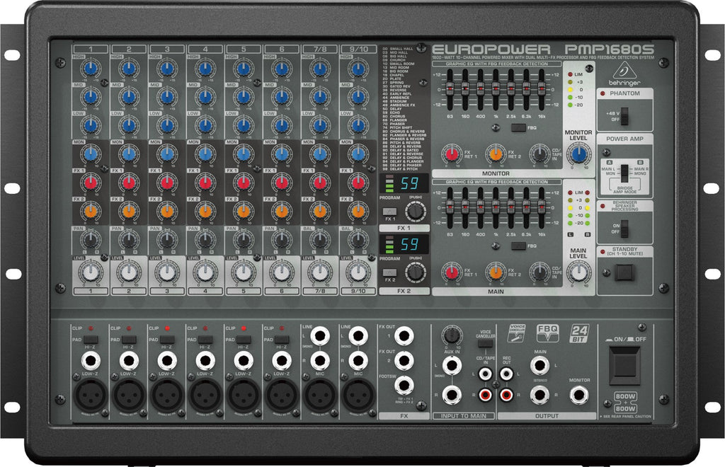 Behringer PMP1680S Audio Mixer 10 Channels 10 - 200000 Hz Black