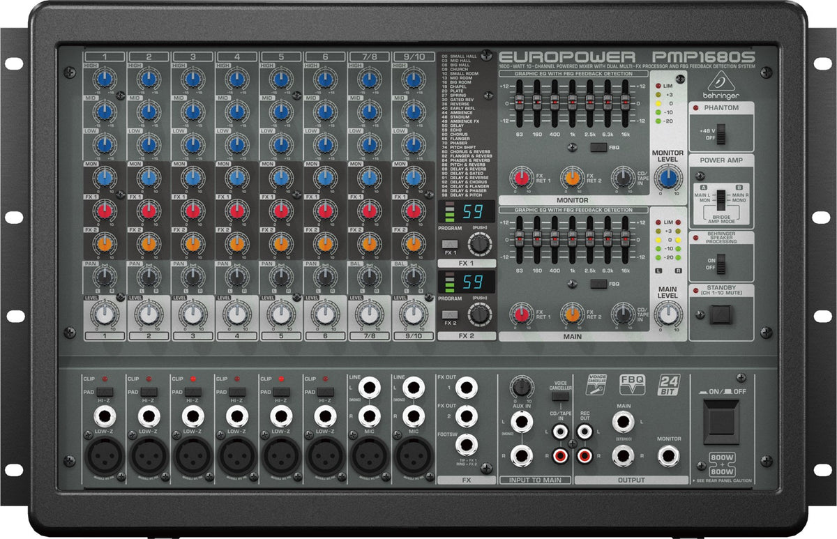 Behringer PMP1680S Audio Mixer 10 Channels 10 - 200000 Hz Black