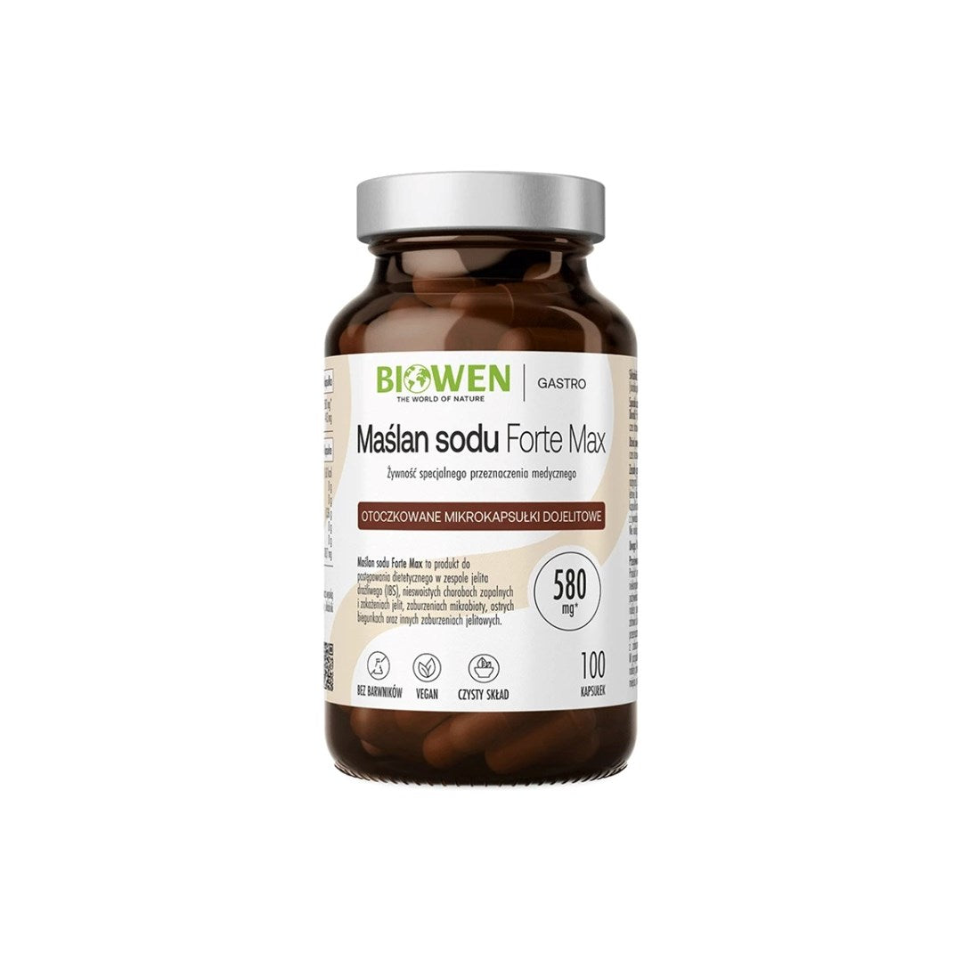 Biowen Sodium Butyrate Food Supplement 100 Capsules - Digestive Health Support