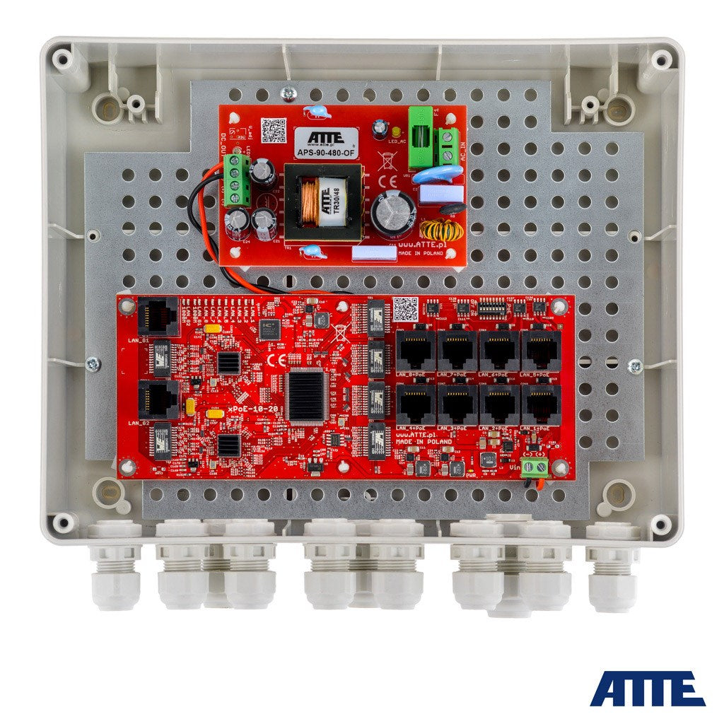 ATTE 8-Port PoE Outdoor Switch for 8 IP Cameras IP-8-20-L2