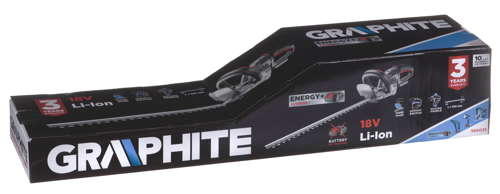 Graphite Hedge Trimmer 510 mm ENERGY+ 18V Without Battery