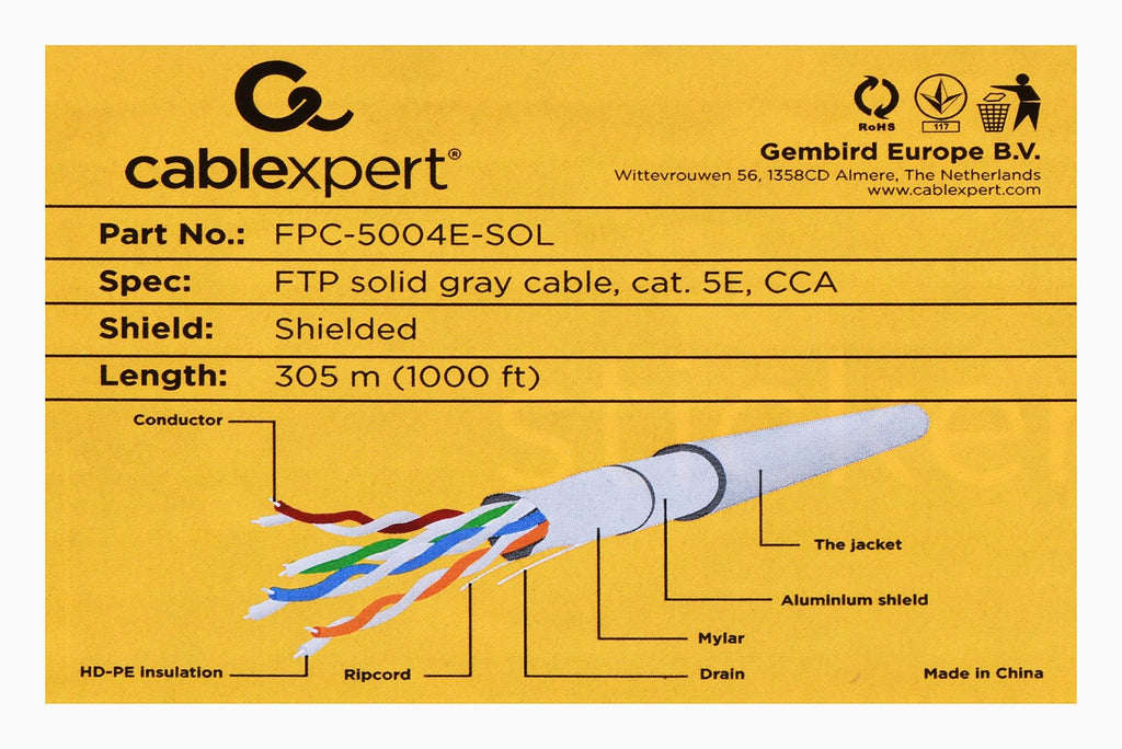Gembird Cat5e Networking Cable 305 m Grey