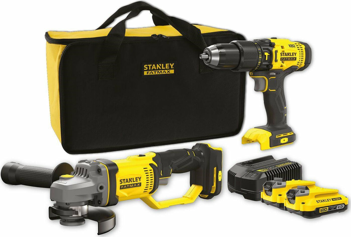 STANLEY FATMAX V20 Drill and Sander Kit 2x2.0Ah SFMCD711 SFMCG400