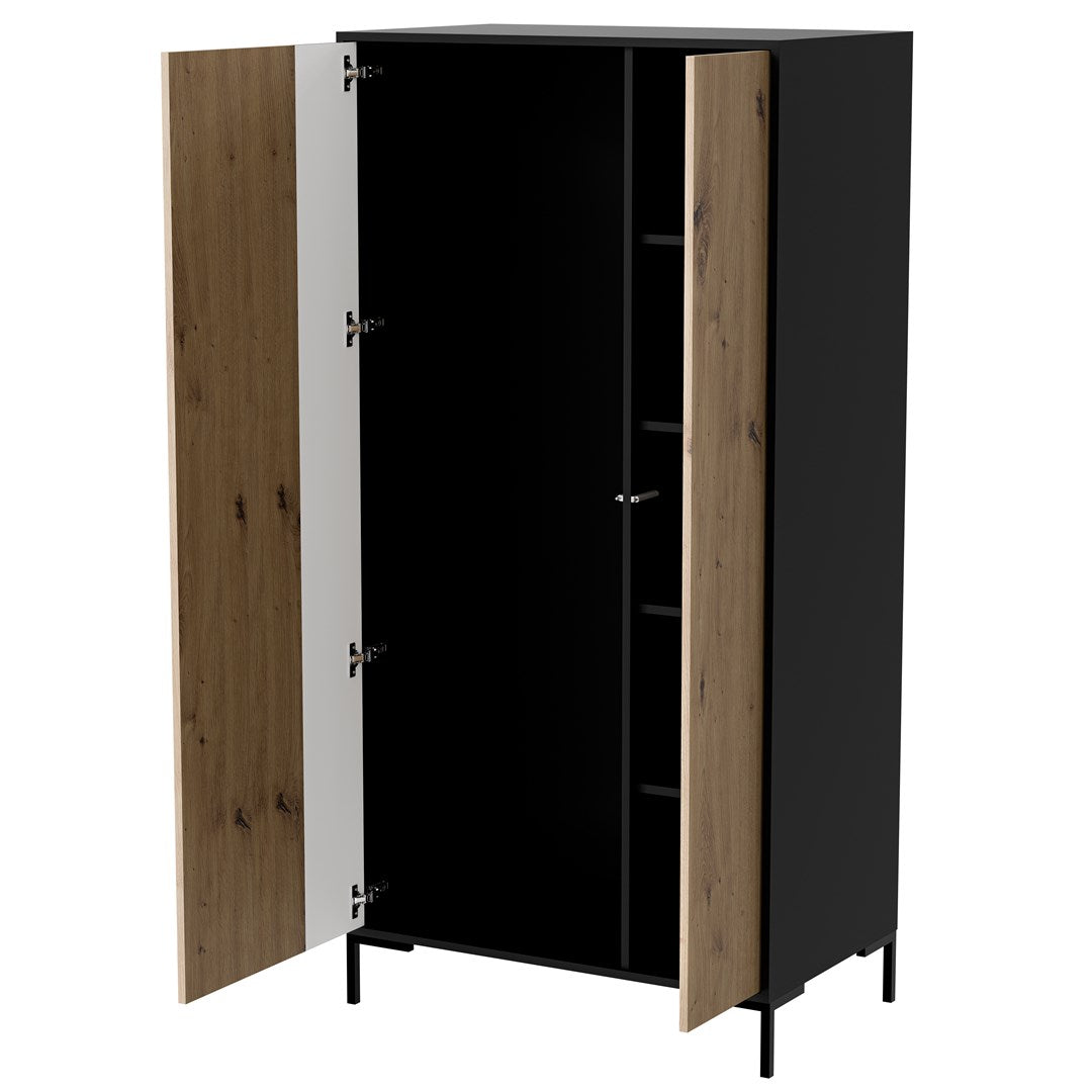 Cama MERCI Wardrobe 90 x 55 x 184 cm Black/Oak Artisan