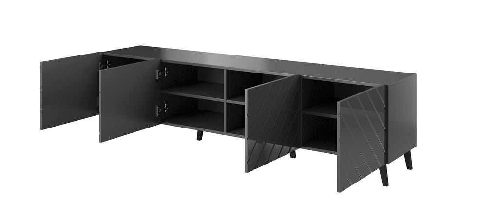 RTV Cabinet ABETO 200x42x52 Graphite/Gloss