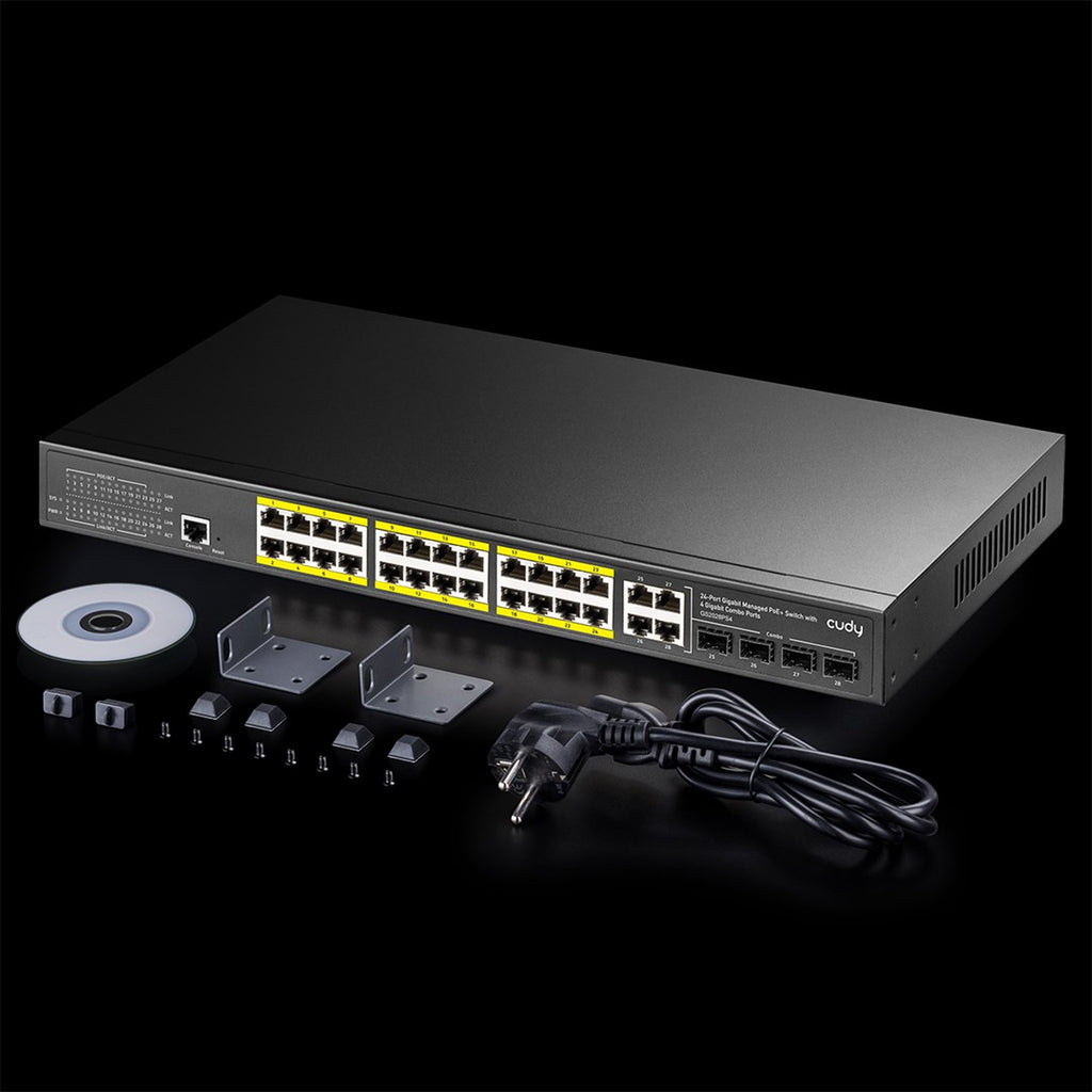 Cudy GS2028PS4 Managed L2 Gigabit Ethernet Switch PoE 10/100/1000 1U