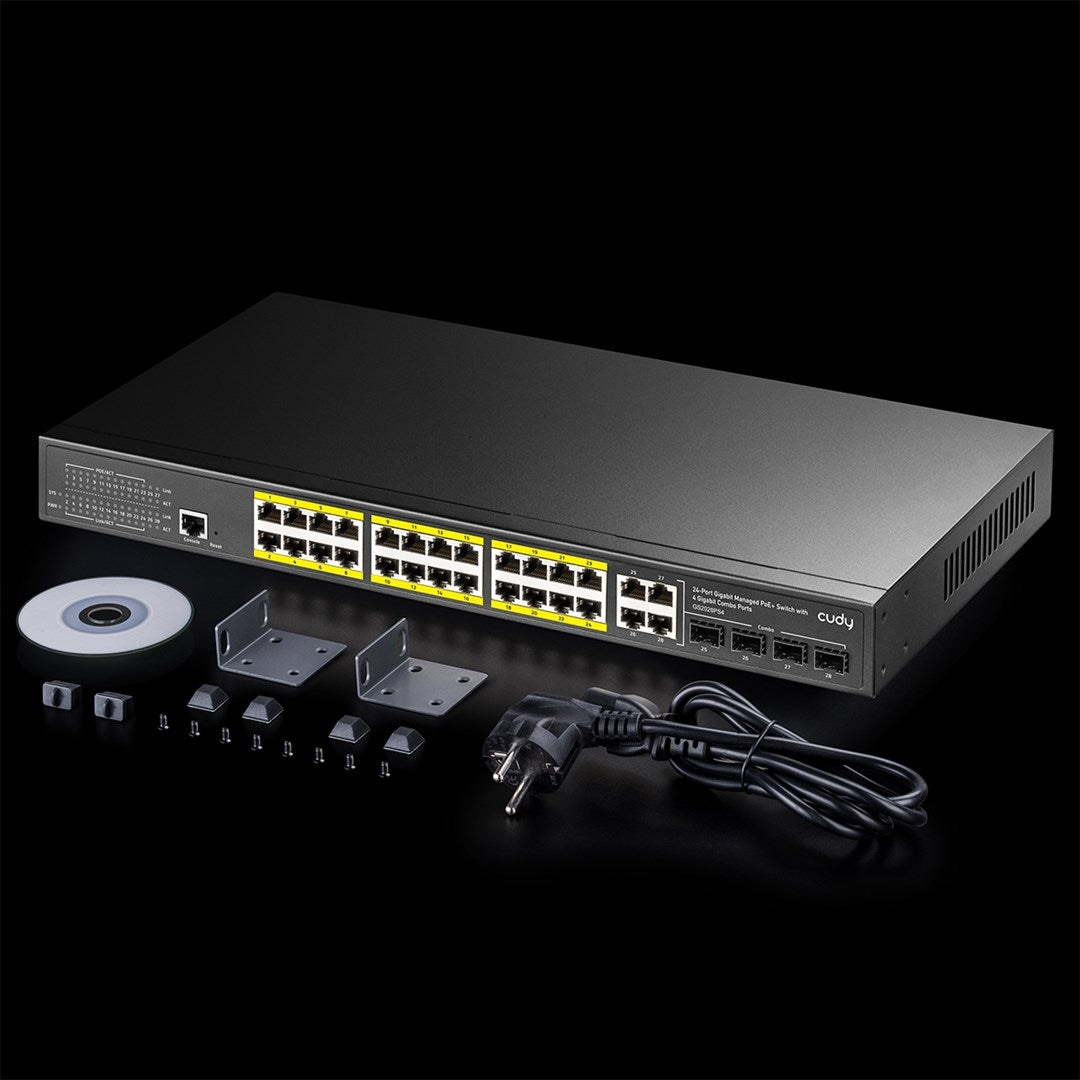 Cudy GS2028PS4 Managed L2 Gigabit Ethernet Switch PoE 10/100/1000 1U