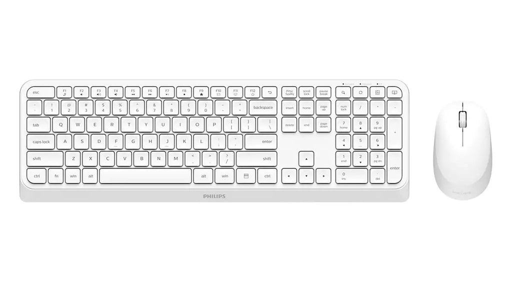 Philips Keyboard and Mouse Set SPT6307W/00 Wireless QWERTY for Windows, Mac, Linux