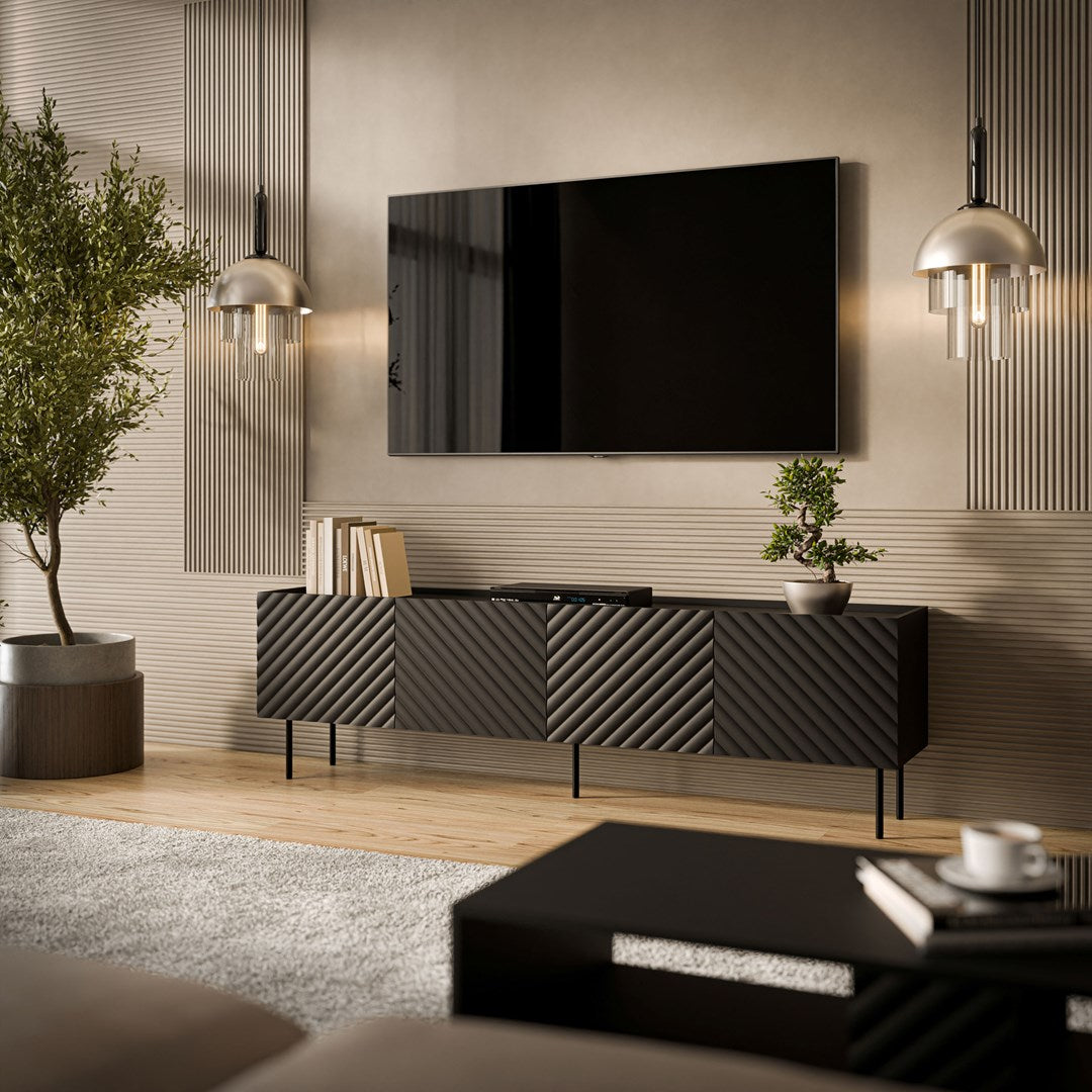Cama LUCCA 4D TV Cabinet 200x40x59 Black