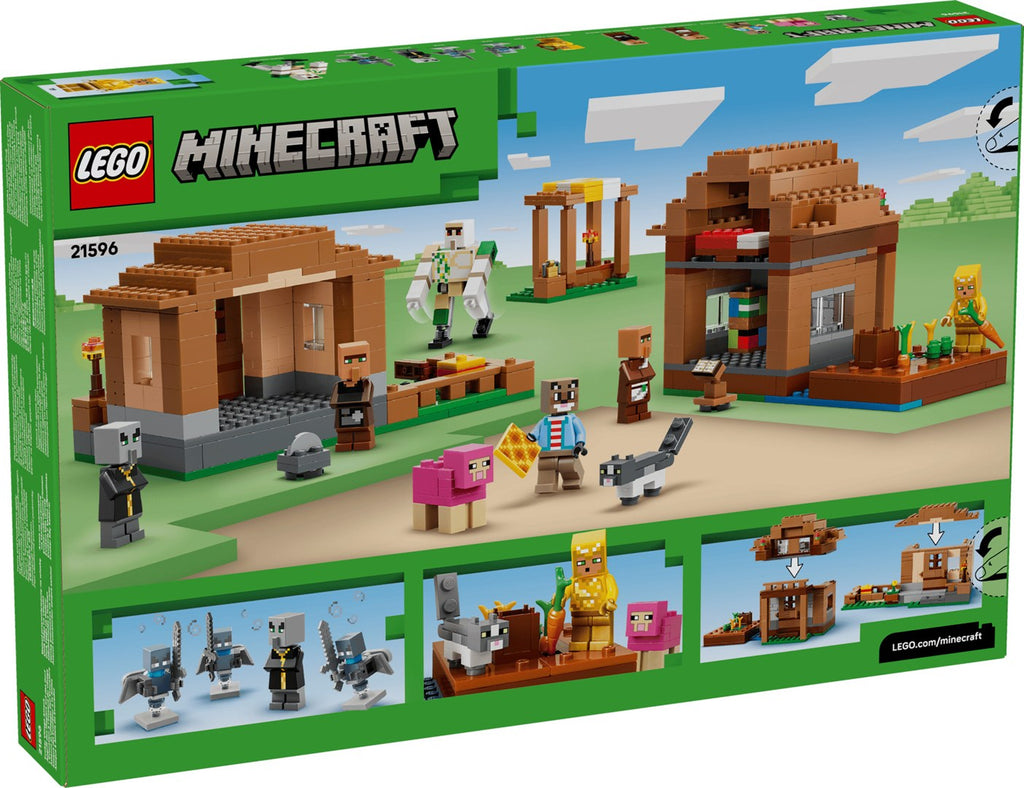 LEGO MINECRAFT Evoker Village Attack Building Kit 607 Elements for Ages 9+ Model 21596