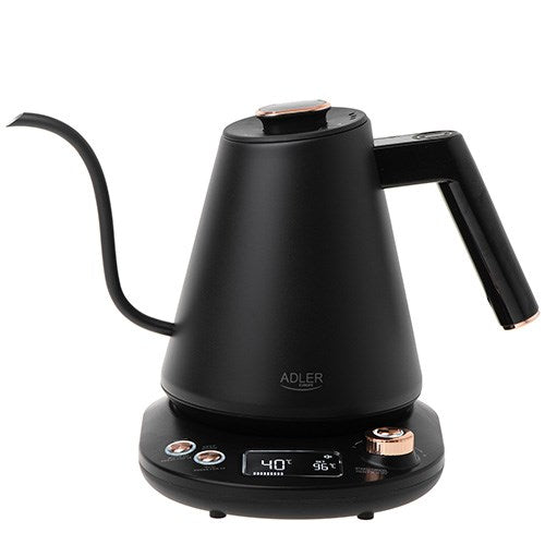 Adler Electric Kettle 1.0L Black/Gold Gooseneck