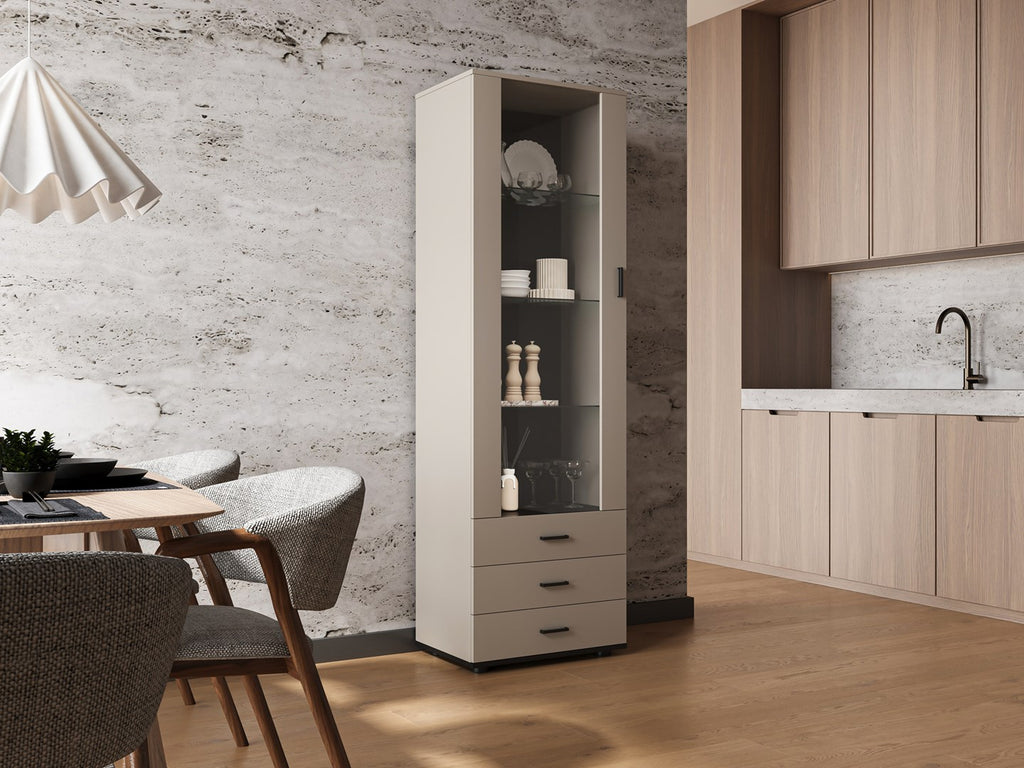 Cama S1 SOHO Display Cabinet 60x41x192 Cashmere + Black