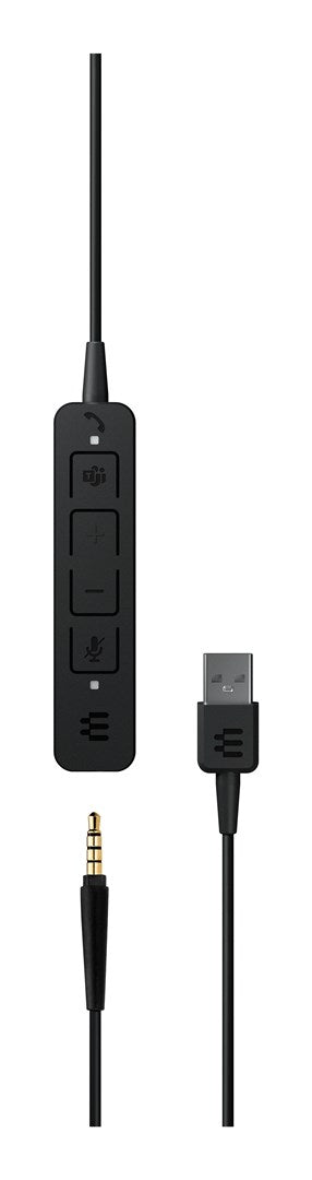 EPOS ADAPT 165T USB II Headset On-Ear Wired 3.5 mm Plug USB-A Black