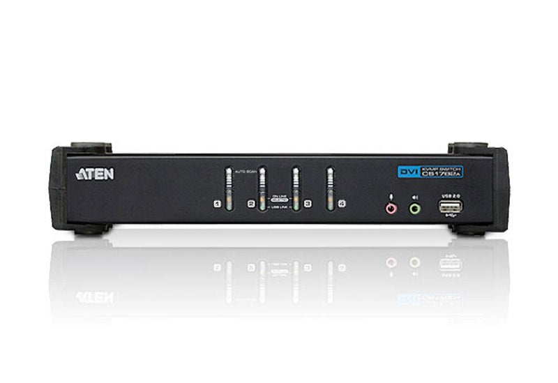 ATEN CubiQ CS1764A KVM/Audio Switch - USB - 4 x KVM/Audio - 1 Local User - Desktop CS1764A-AT-G