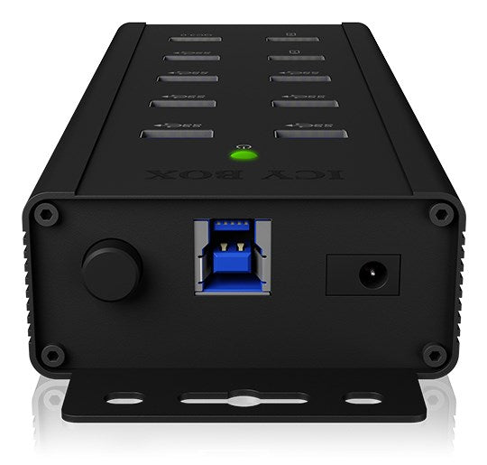 ICY BOX IB-HUB1703-QC3 USB 3.2 Gen 1 (3.1 Gen 1) Type-B 5000 Mbit/s Black