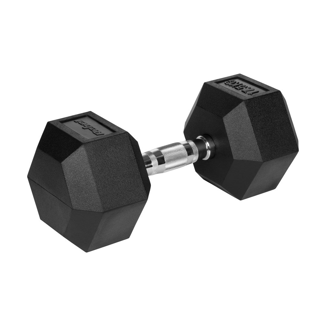 Rebel Dumbbell 17.5 kg Rubberized Cast Iron Hexagonal RBA-2325-17.5