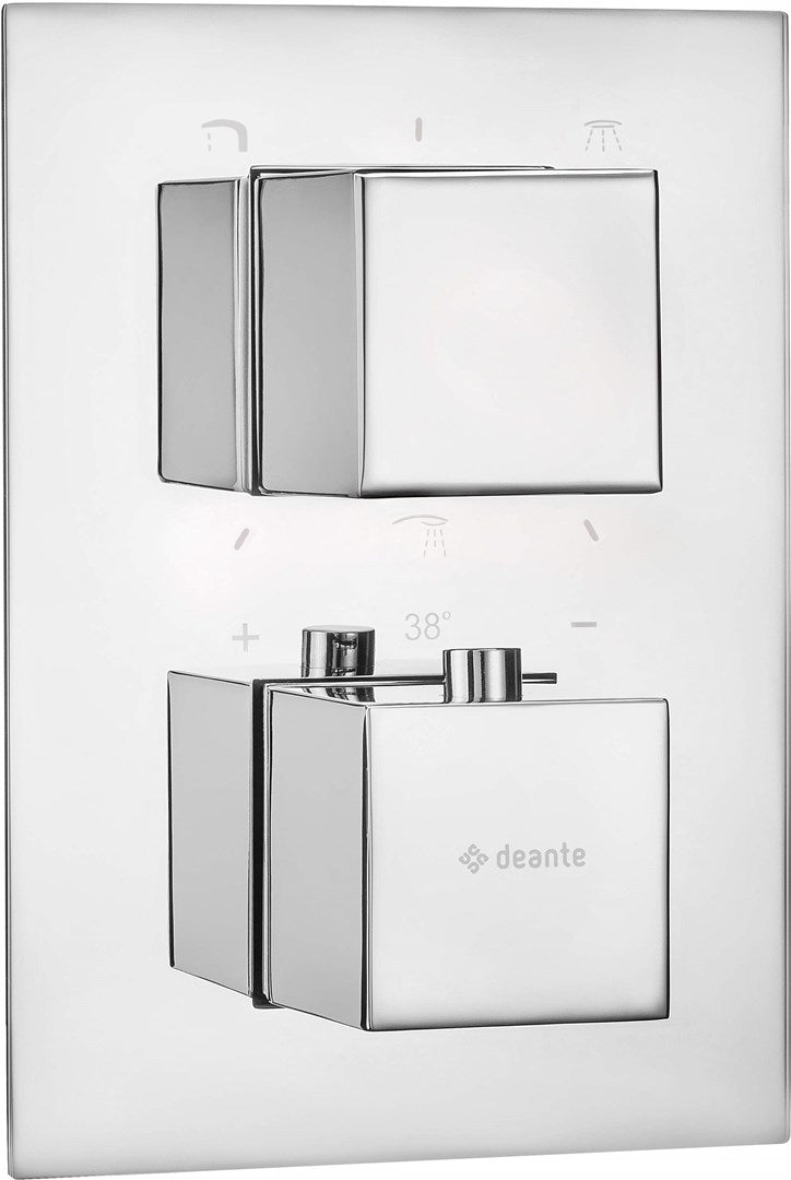 Deante Thermostatic Bath Tap Chrome Flush-Mounted
