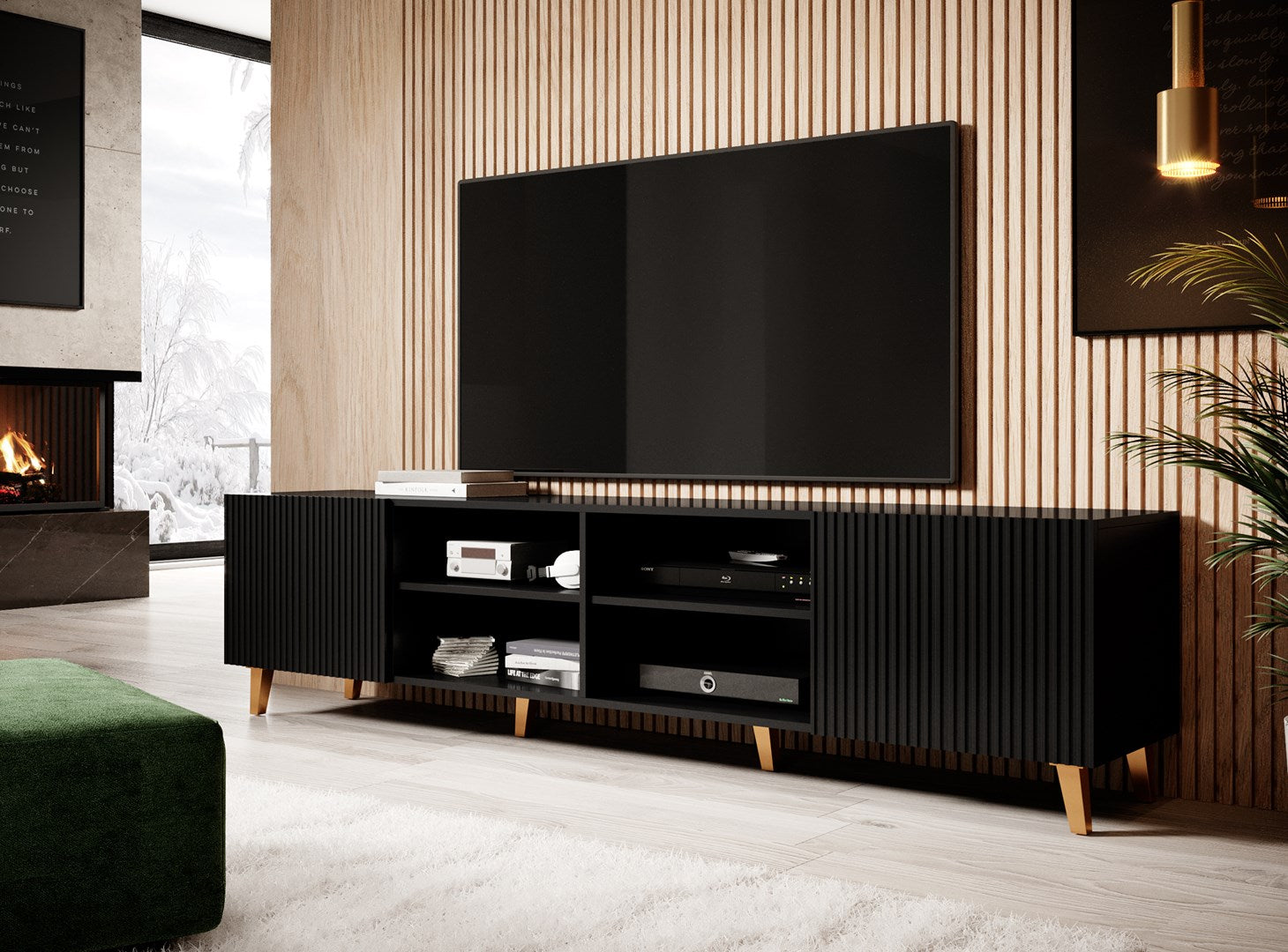 Cama RTV Cabinet PAFOS 200x42x52 Black Matt