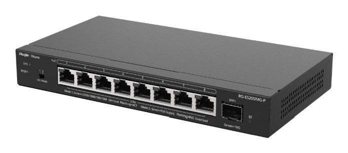 Ruijie Networks Switch RG-ES209MG-P, Managed L2, 2.5 G Ethernet, PoE 130W