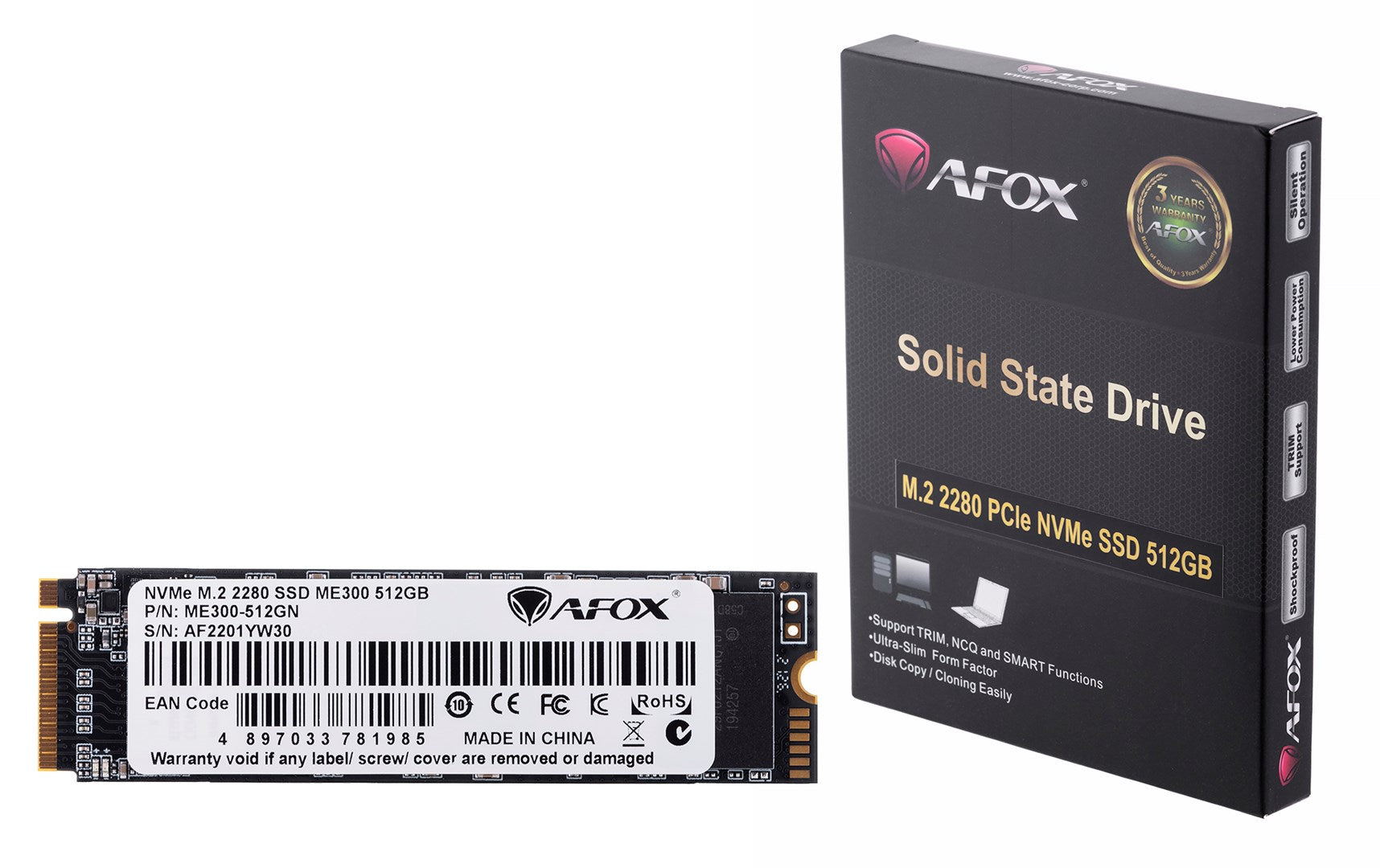 AFOX SSD M.2 PCI-EX4 512GB TLC 1.7 GB/S NVME