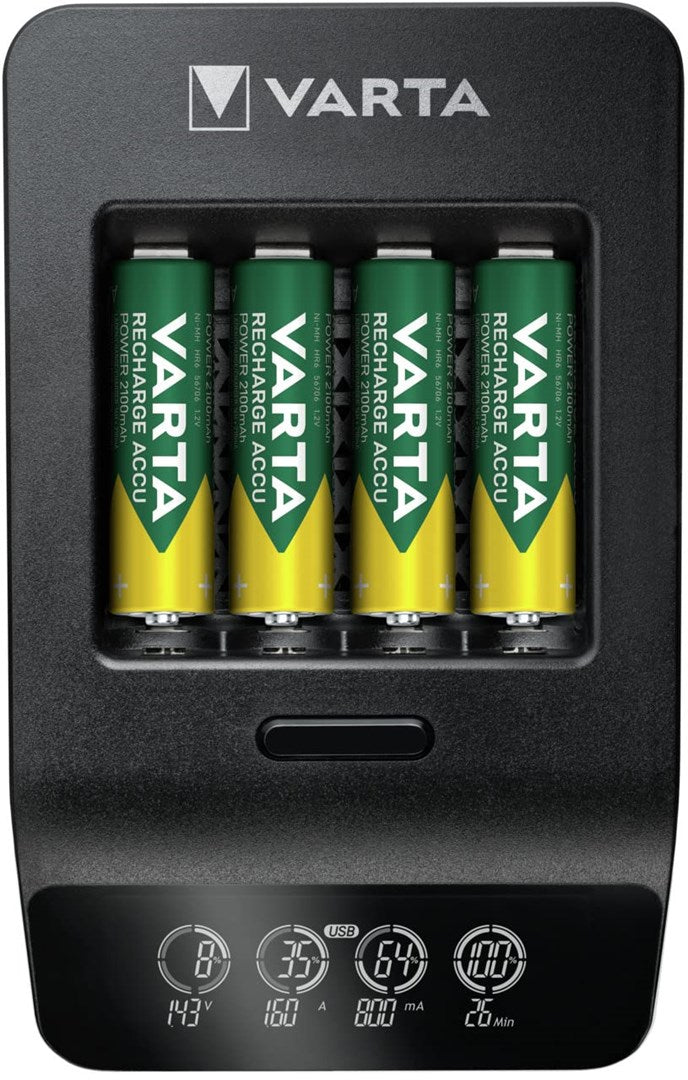 Varta LCD Smart Charger+, incl. 4x AA 2100mAh, Black (57684101441)