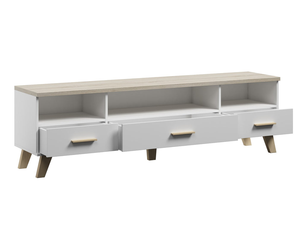 Cama RTV Stand LOTTA 180 cm White + Sonoma Oak
