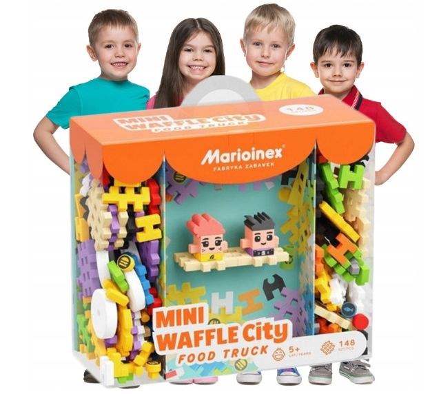 Marioinex Mini Waffle Building Blocks – City: Food Truck, 148 Pieces, Ages 6+, Model 904244