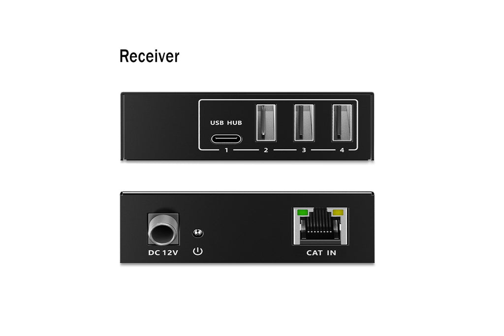 USB Extender over Cat.6A up to 100 m with Hub