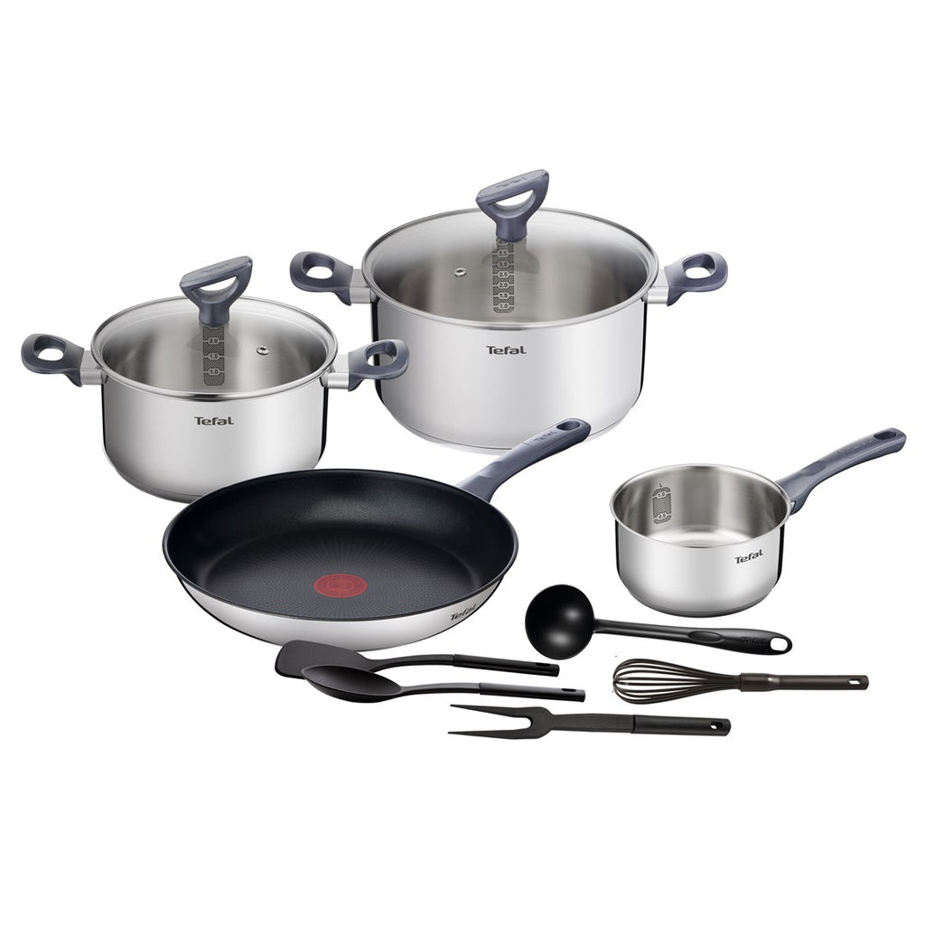 Tefal Daily Cook Pan/Pot Set 11 Pieces Stainless Steel Non-Stick 2100121373