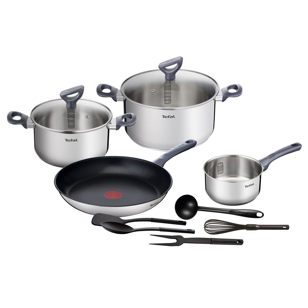 Tefal Daily Cook Pan/Pot Set 11 Pieces Stainless Steel Non-Stick 2100121373
