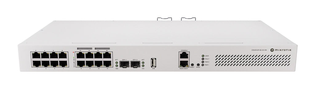 CRS418-8P-8 G-2S+RM 16-Port Gigabit Switch with PoE and 2 SFP+ Uplinks 2SFP