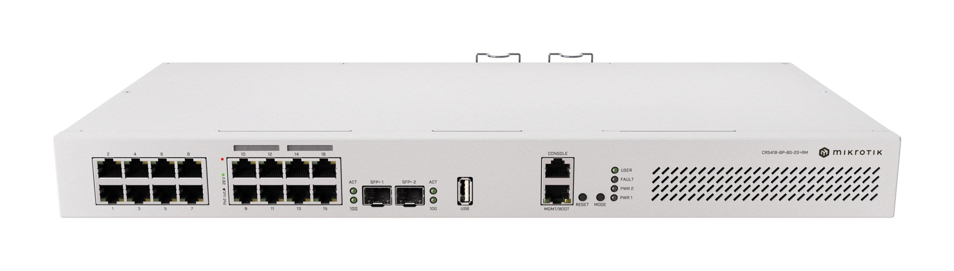 CRS418-8P-8 G-2S+RM 16-Port Gigabit Switch with PoE and 2 SFP+ Uplinks 2SFP