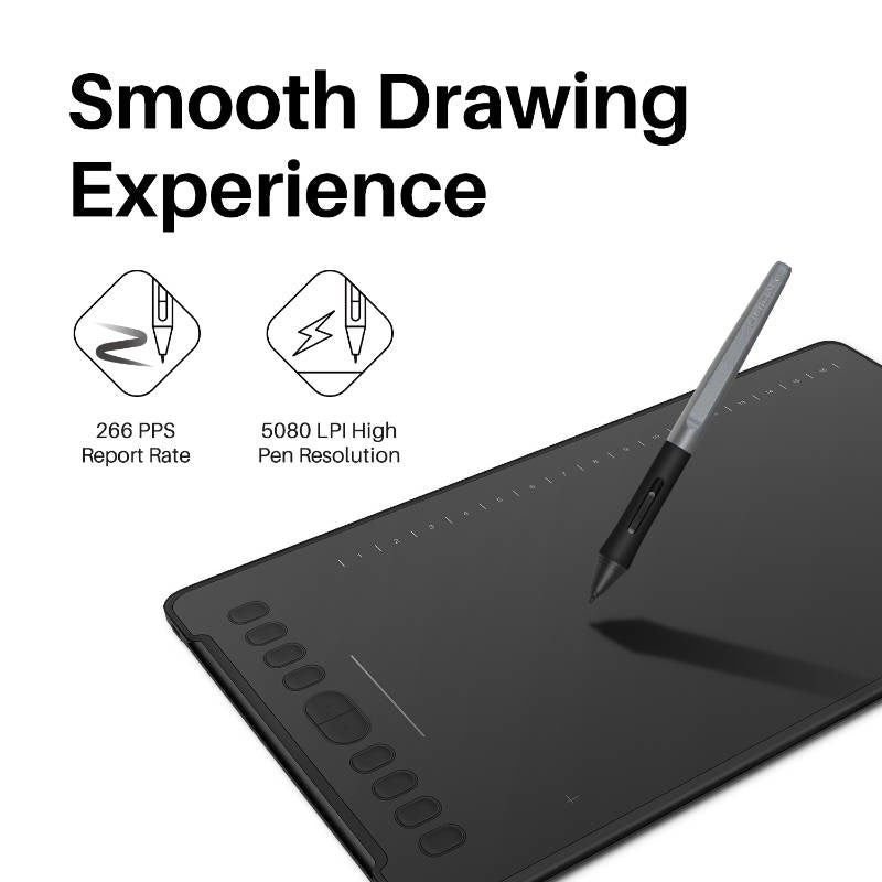 HUION H1161 Graphic Tablet 5080 LPI 279.4 x 174.6 mm USB Black