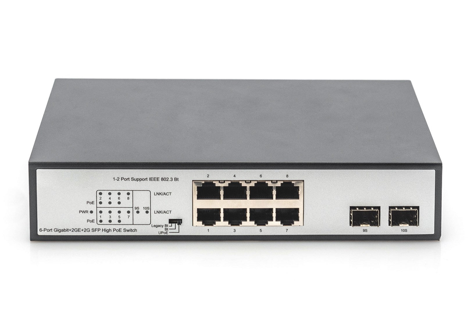 DIGITUS DN-95140 Unmanaged Switch - 6 x 10/100/1000 PoE++ + 2 x 10/100/1000 + 2 x SFP