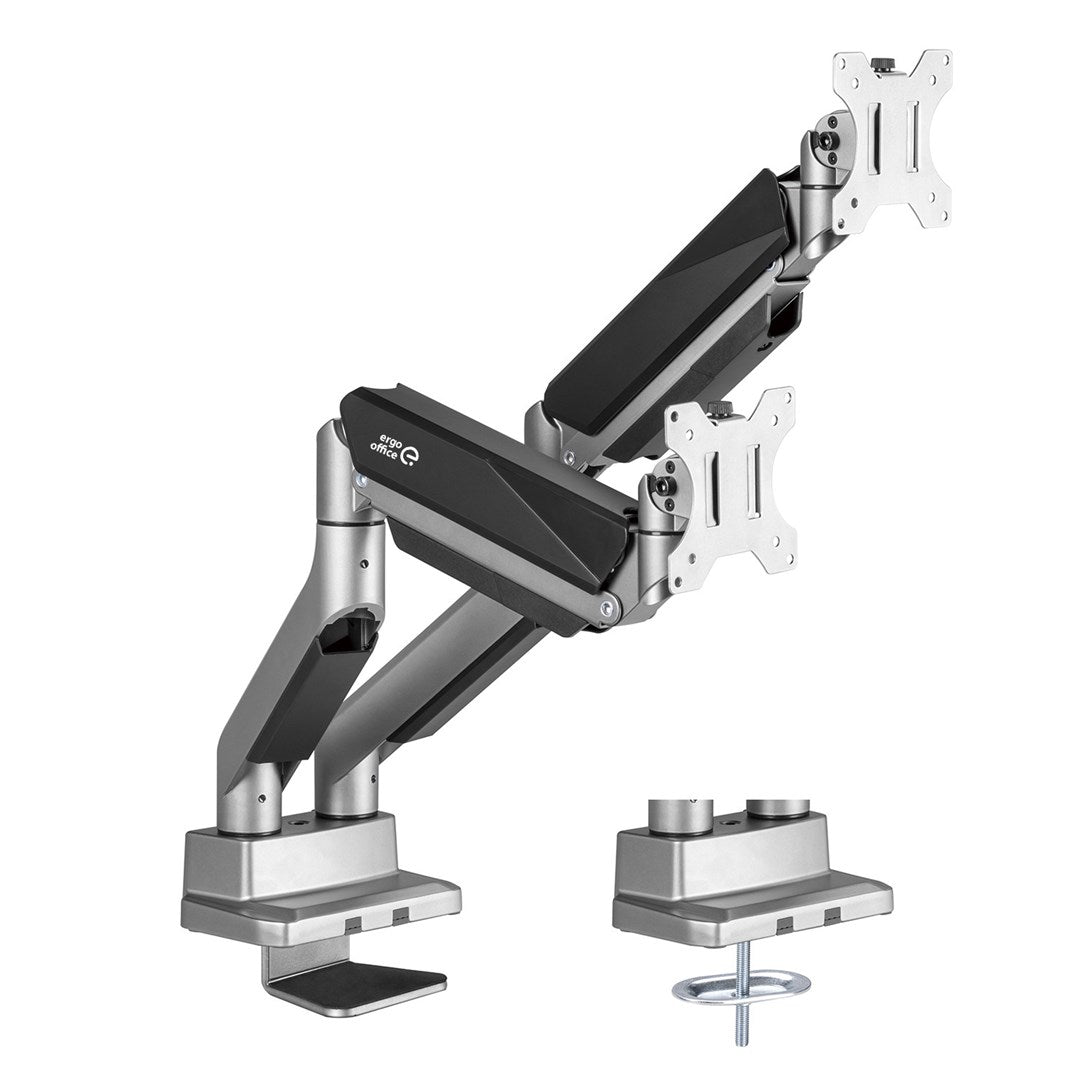 Universal Ergo Office Dual Monitor Desktop Mount Gas Spring 17-35 inch 15 kg VESA 75x75/100x100 ER-446