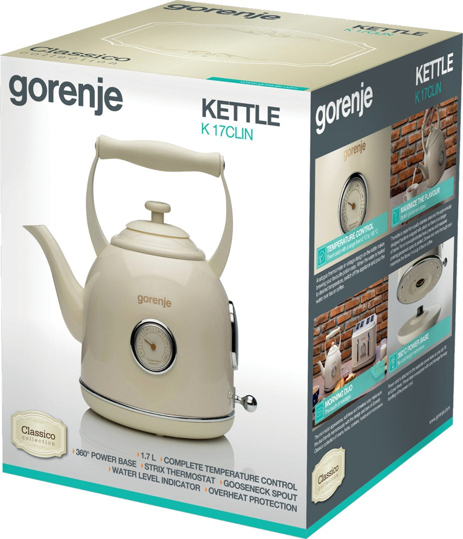 Gorenje Electric Kettle 1.7 L 2000 W Cream K17CLIN