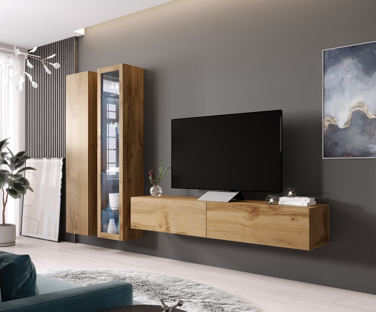 Cama Glass-case VIGO '180' 180/40/30 Wotan Oak