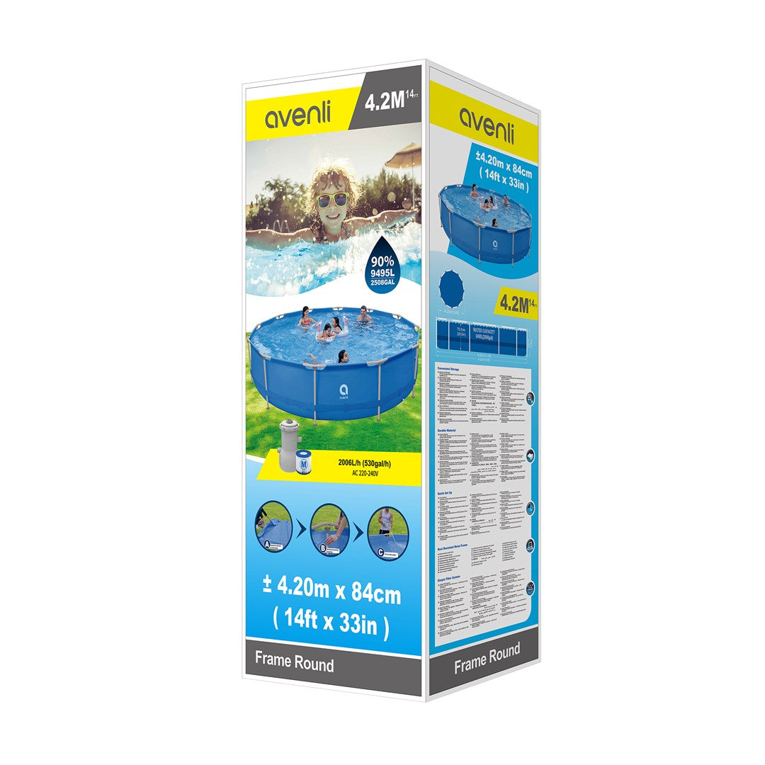 Avenli Round Frame Swimming Pool Set, 4270 mm Diameter, 9495 L Volume, Model 17800EU